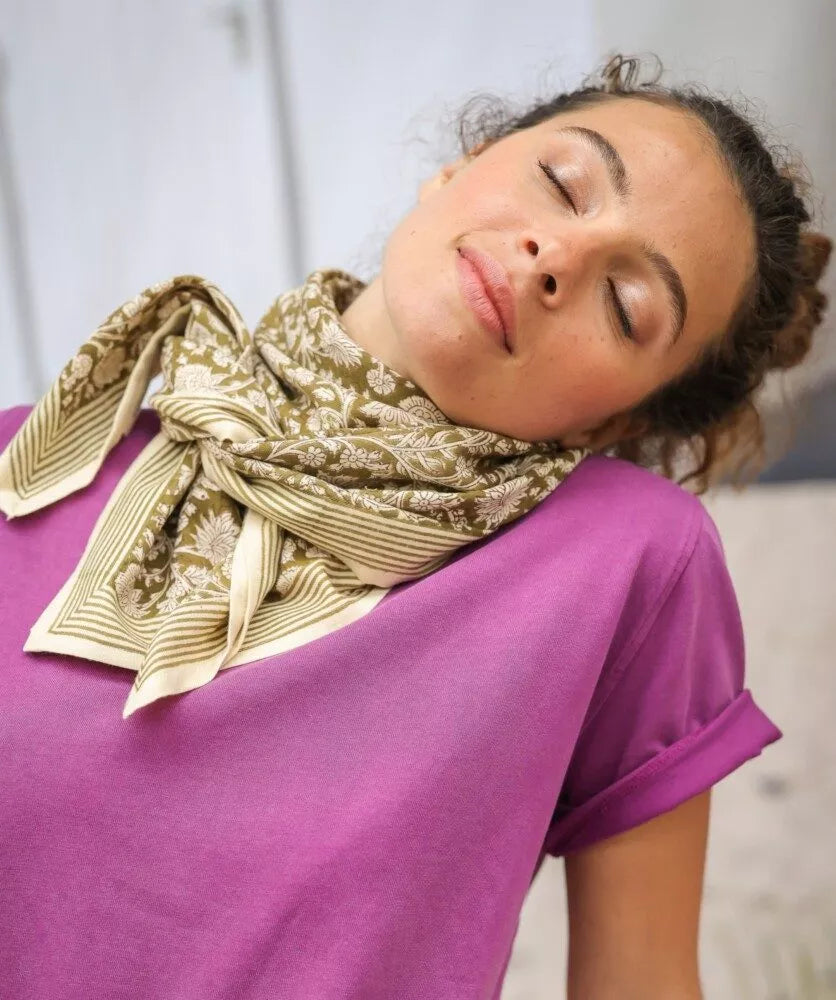 Foulard grand format Anjali - Kaki