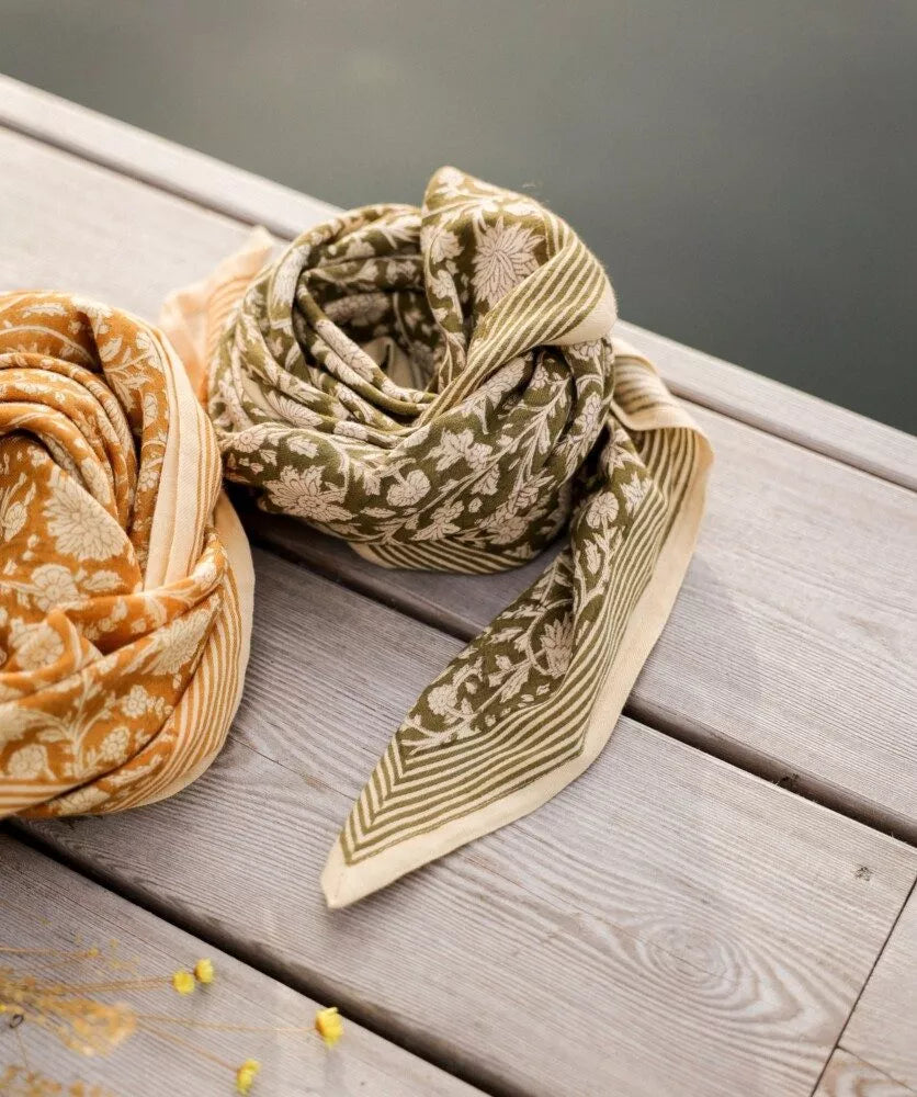 Foulard grand format Anjali - Kaki