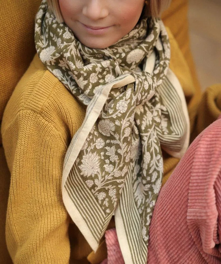Foulard grand format Anjali - Kaki