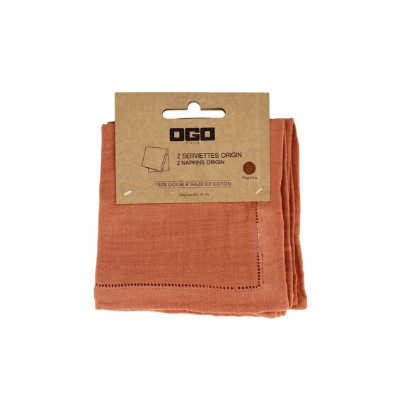 Lot de 2 serviettes de table en gaze de coton