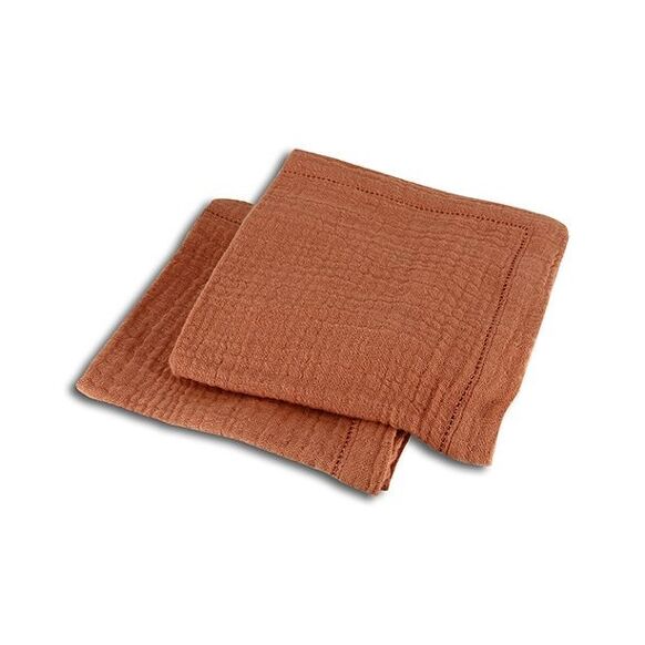 Lot de 2 serviettes de table en gaze de coton