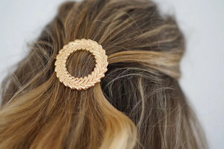 Barrette Emilie Couronne Epi Doré