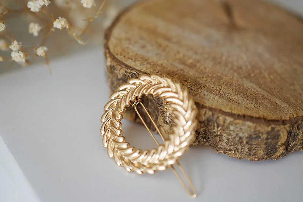 Barrette Emilie Couronne Epi Doré