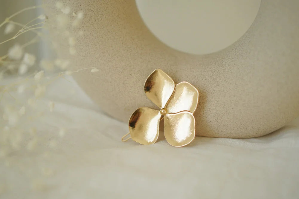 Barrette Julie Fleur Minimaliste Dorée