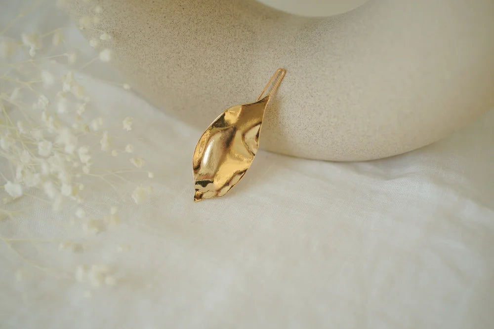 Barrette Laura Feuille Dorée
