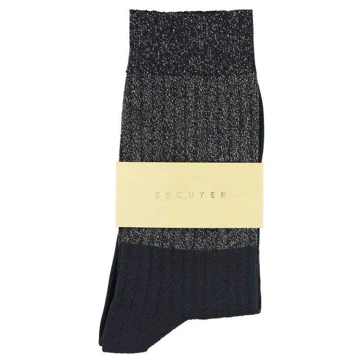 Chaussettes Block Femme - Lurex noir doré/Black