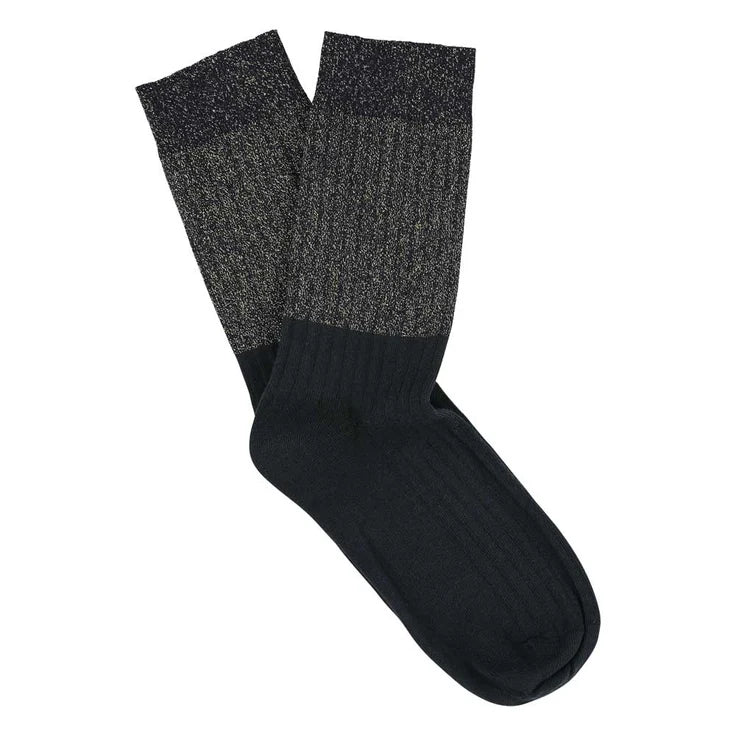 Chaussettes Block Femme - Lurex noir doré/Black