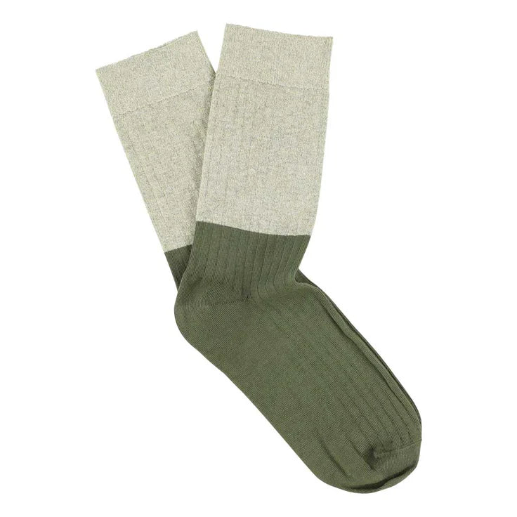 Chaussettes Block Femme - Lurex doré/Olive